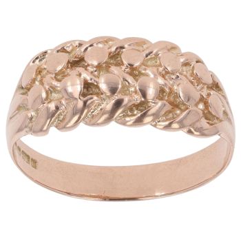 9ct Rose Gold Two Row Keeper Ring