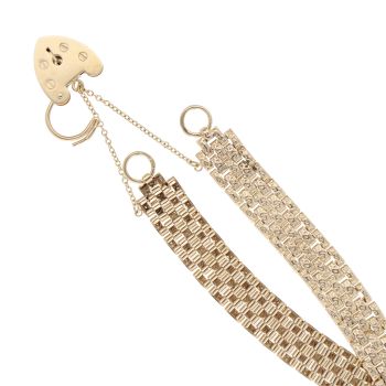 9ct Yellow Gold Heart Gate Bracelet 8"