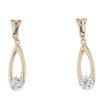 9ct Yellow Gold Cubic Zirconia Drop Earrings