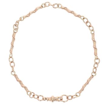 9ct Yellow Gold Bar and Twist Bracelet 8"