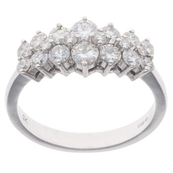 9ct White Gold 1.66ct Brilliant Cut Diamond Cluster Ring