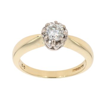 18ct Yellow Gold 0.50ct Brilliant Cut Diamond Solitaire Ring