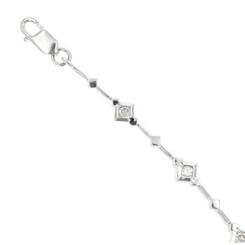 9ct White Gold 0.30ct Brilliant Cut Diamond Bracelet 7"