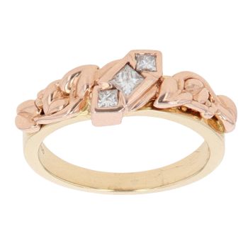 18ct Yellow and Rose Gold 0.25ct Diamond Clogau Trilogy Ring