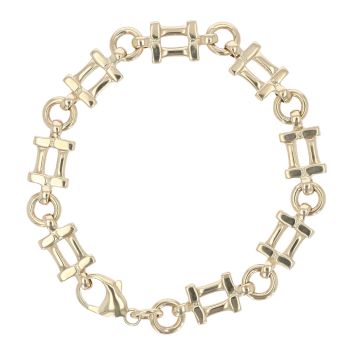 9ct Yellow Gold Open Bars Bracelet 7.5"