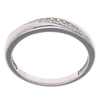 18ct White Gold 0.05ct Diamond Crossover Ring