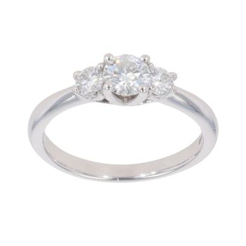 18ct White Gold 0.50ct Brilliant Cut Diamond Trilogy Ring