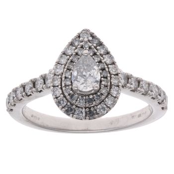 18ct White Gold 1.00ct Diamond Cluster Ring