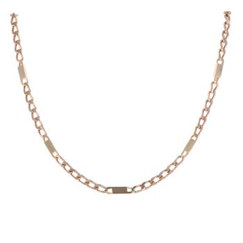 9ct Yellow Gold Curb And Bars Chain 16"