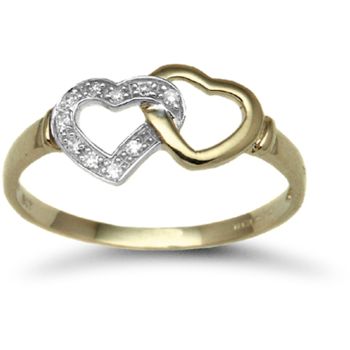 9 Carat Yellow Gold 0.05pts Diamond Heart Ring