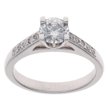 Platinum 0.85ct Brilliant Cut Diamond Solitaire Ring