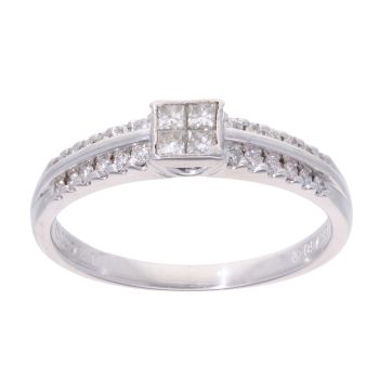 18ct White Gold 0.36ct Diamond Cluster Ring