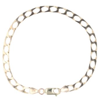 9ct Yellow Gold Square Curb Bracelet 8"