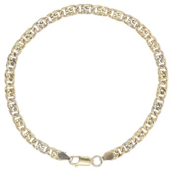 14ct Yellow and White Gold Fancy Bracelet 8"