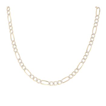 9ct Yellow And White Gold Figaro Chain 20"
