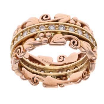 18ct Yellow and Rose Gold 0.60ct Diamond Clogau Ring