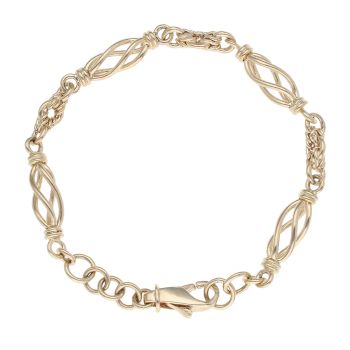 9ct Yellow Gold Fancy Bracelet 8"
