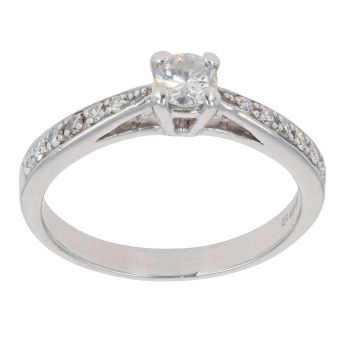 18ct White Gold 0.33ct Brilliant Cut Diamond Solitaire Ring