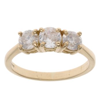 18ct Yellow Gold 1.00ct Diamond Trilogy Ring