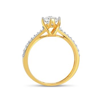 22ct Yellow Gold Solitaire Ring with Cubic Zirconia