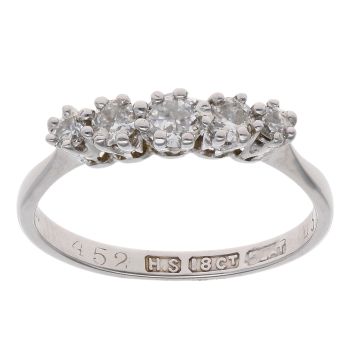 18ct White Gold 0.30ct Diamond Five Stone Ring