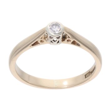 9ct Yellow Gold 0.10ct Diamond Solitaire Ring