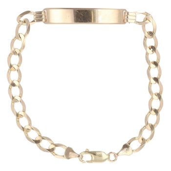 9ct Yellow Gold ID Curb Bracelet 8.5"