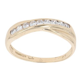 9ct Yellow Gold Cubic Zirconia Crossover Ring