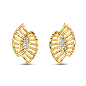 22ct Yellow Gold Marquise Fan Studs