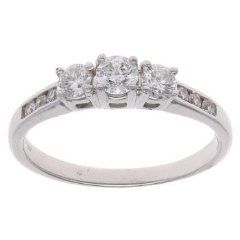 18ct White Gold 0.45ct Diamond Trilogy Ring