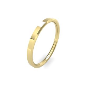 18ct Yellow Gold 2mm Soft Chamfered Edge Wedding Band