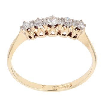 18ct Yellow Gold 0.25ct Brilliant Cut Diamond Half Eternity Ring