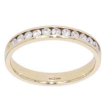 9ct Yellow Gold 0.33ct Brilliant Cut Diamond Half Eternity Ring