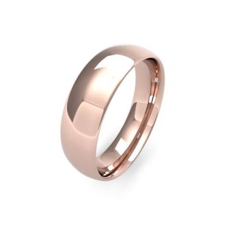 9ct Rose Gold 6mm Traditional Court Wedding Band