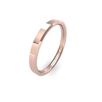 18ct Rose Gold 2.5mm Soft Chamfered Edge Wedding Band