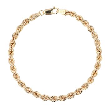 9ct Yellow Gold Rope Bracelet 7.5"