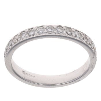 9ct White Gold 0.50ct Brilliant Cut Diamond Half Eternity Ring