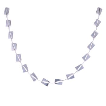 9ct White Gold Square Link Fancy Chain 16"