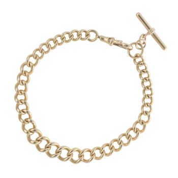 9ct Yellow Gold Albert T-Bar Bracelet 9"