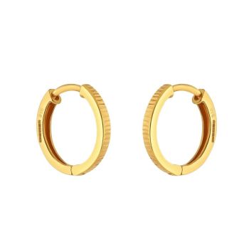 22ct Yellow Gold Hoop with Slash Texture