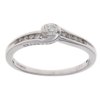 9ct White Gold 0.20ct Brilliant Cut Diamond Solitaire Ring