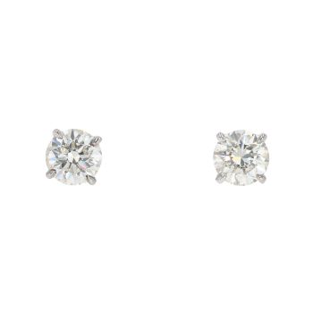 18ct White Gold 2.00ct Brilliant Cut Diamond Stud Earrings