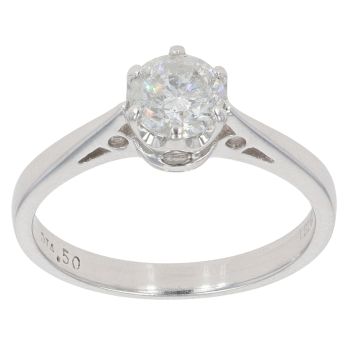 18ct White Gold Brilliant Cut 0.50ct Diamond Solitaire Ring