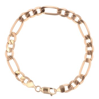 9ct Yellow Gold Figaro Bracelet 7.5"
