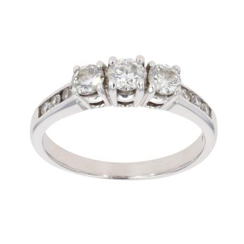 9ct White Gold 0.50ct Diamond Trilogy Ring