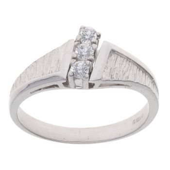 18ct White Gold 0.15ct Brilliant Cut Diamond Trilogy Ring