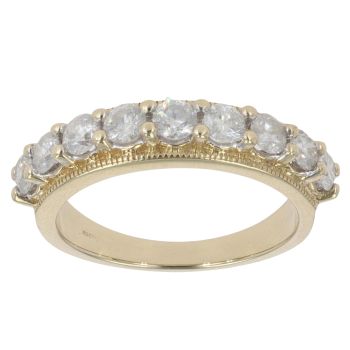 9ct Yellow Gold 1.00ct Brilliant Cut Diamond Half Eternity Ring