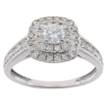 18ct White Gold 0.75ct Brilliant Cut Diamond Cluster Ring
