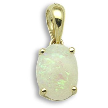 18 Carat Yellow Gold 71pt Opal Claw Set Pendant