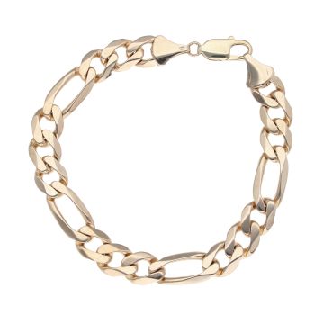 9ct Yellow Gold Figaro Bracelet 8"